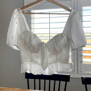Love Lola cropped ivory blouse